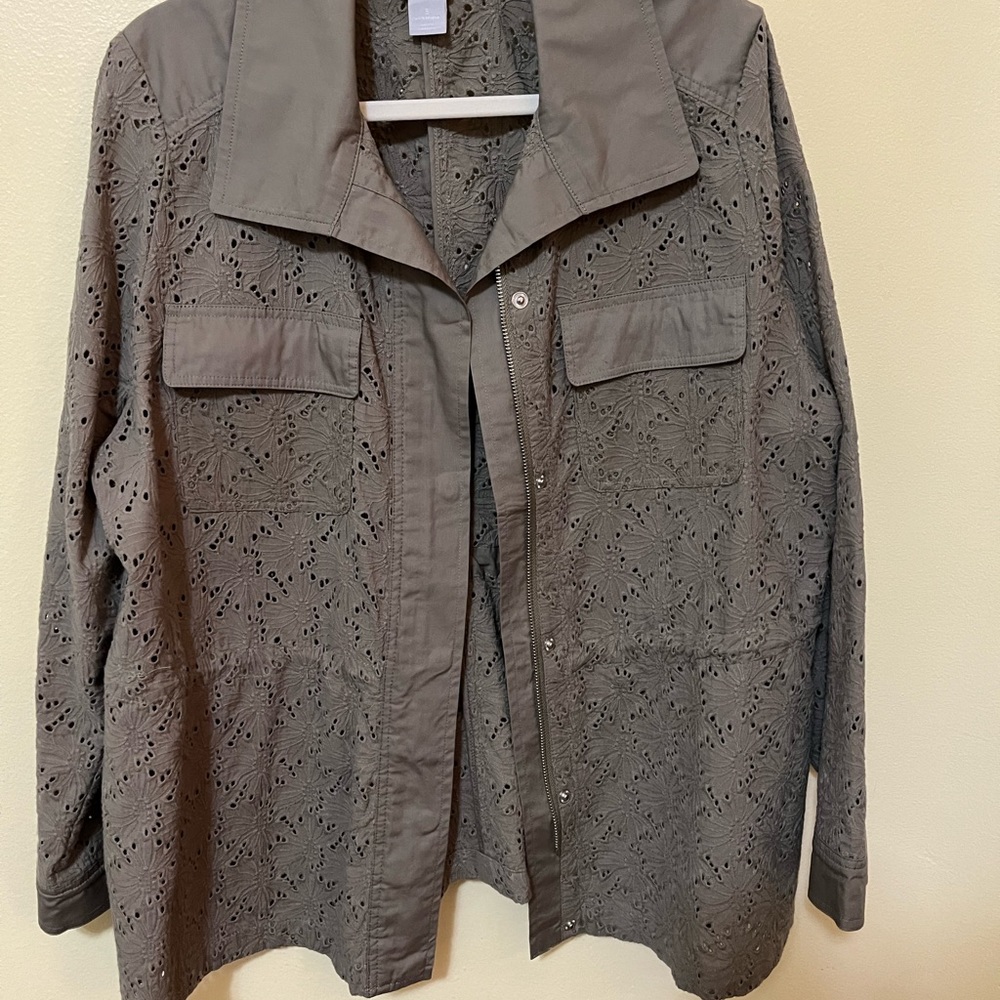 Plus size, Chicos size 3 cutout summer utility jacket